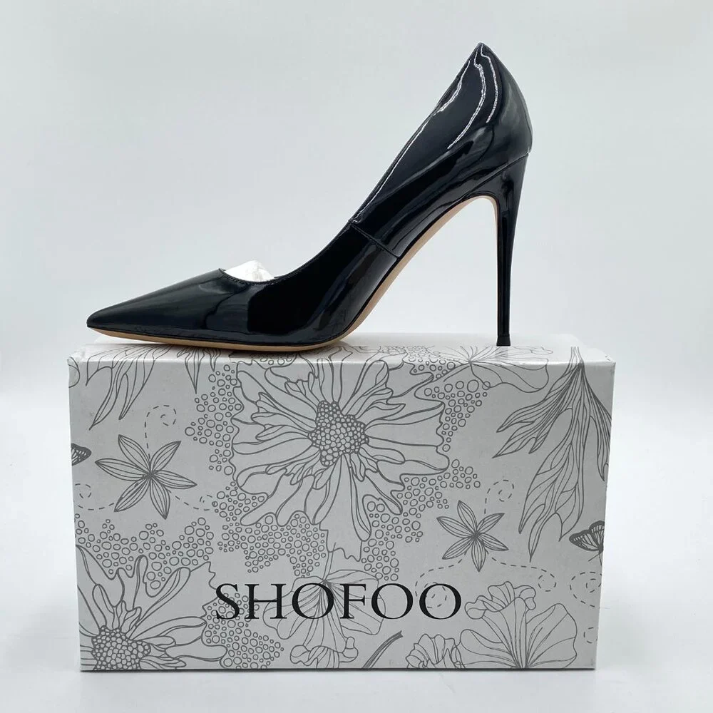 Black Women Formal Pointed Toe Pumps High Heel Sexy Slip On Office Dress Shoes - Picture 1 of 6